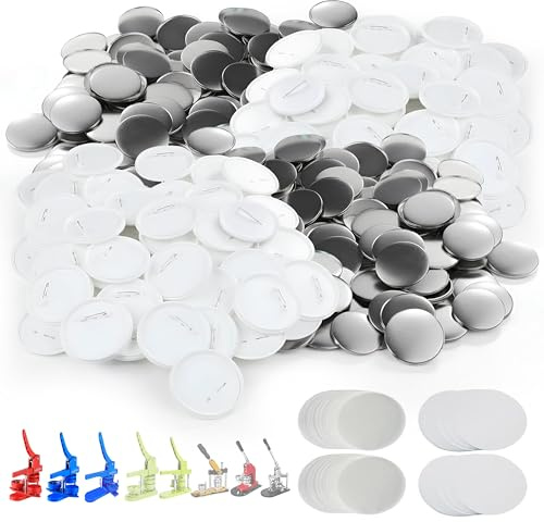 Nice2Have 200 Sets of Pinback Button Parts 1 inch (25mm) - Button Maker Supplies for Button Maker Machine