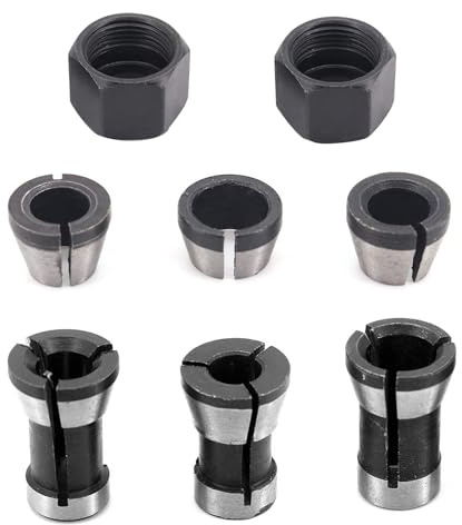 Mandrino per fresa 'fresatura' e acciaio al carbonio, 6 pezzi, adattatore 'fresatura' e legno, 6, 6,35, 8 mm