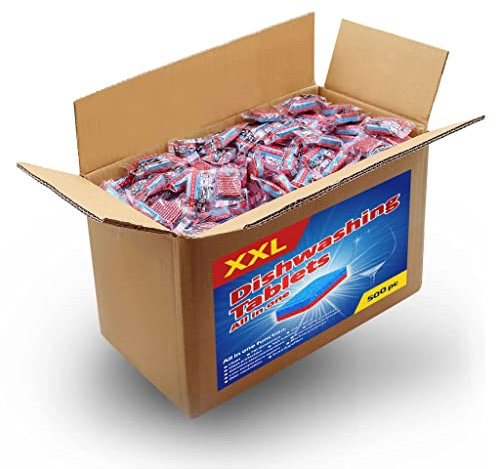 Toshilian Set di 500 pastiglie per lavastoviglie 12 in 1 per lavastoviglie 500 pezzi, 9 kg