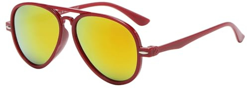 OWL Kids Aviator Sunglasses UV400 Protection Lens Colorful Plastic Frame Childrens Red Aviators for Boys Girls