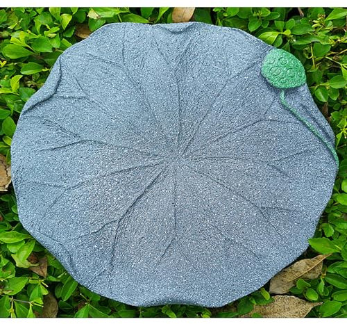 Trittsteine für Garten Harzgartentrittsteine 31cm Durchmesser, Dreidimensionaler Trittstein für Gehwege Im Freien, Bemalte Dekosteine Klein, Landschaftsbau-Fußstein ( Color : Lotus Leaf , Size : 5pcs