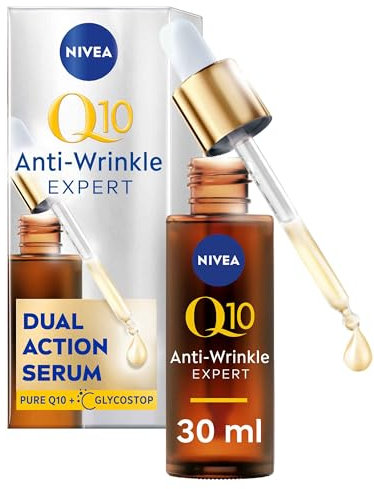 NIVEA Q10 Anti-Wrinkle Expert Dual Action Serum ​(30ml), Anti Ageing Face Serum for Women with Pure Q10, Visibly Reduces and Prevents Wrinkles