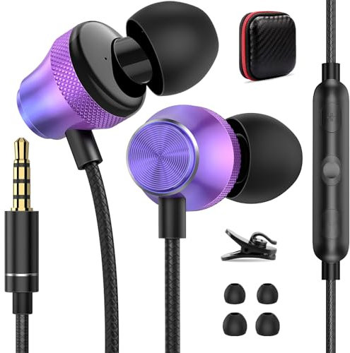 Kopfhörer für Redmi Note 13 Pro 13R 12S 5G,Stereo-Geräuschunterdrückung Ohrhörer 3,5-mm-Klinkenstecker Headset mit Mikrofon Kabel für Xiaomi Poco X6 X5 C65 Samsung Galaxy A15 A23 iPhone 6 Motorola G84