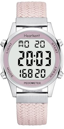 Hearkent Reloj podómetro para Mujer,grabación de calorías y Distancia | Reloj Deportivo Digital, Alarma, Cuenta atrás, visualización de la Hora,resistencia al agua de 30M,sin Carga ni aplicación