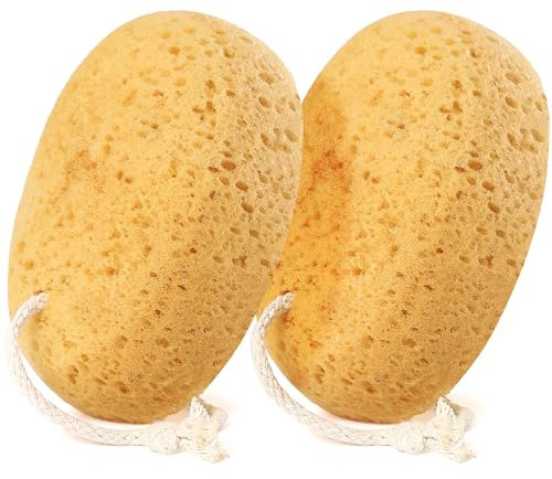 Azymi Bath Sponge, 2Pcs Large Shower Sponges for Women Men, Exfoliating Sponge Face Body Puff with Dense Foam for Gentle & Deep Cleansing, Ultra-Soft for Sensitive Dry Skin