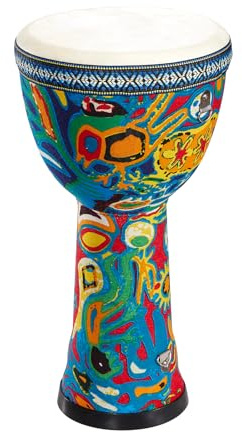 Solinder tamburo africano 8 pollici tamburo africano PVC tamburo corpo pelle di capra superficie del tamburo leggero battendo mano tamburo strumento a percussione modello colorato Bongo tamburo per