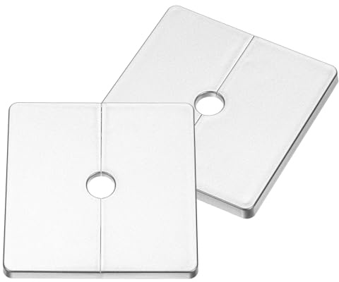 sourcing map 2Pcs ABS Plastics Square Shaped Escutcheon Plate, Wall Split Flange, 12mm Diameter Wall-Mounted Pipe Mouth Decorative Cover, Silver