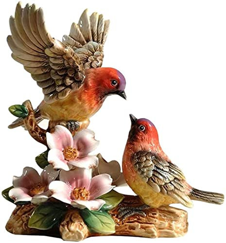 WYRMB Statuen Sammlerstück Blumenvogelfiguren Keramik Vogelornament Kunsthandwerk Porzellan Tierfiguren Wohnkultur，