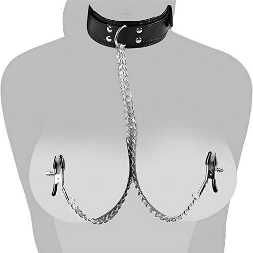 Peadxuno Nippelklemmen-Set mit Choker – Verstellbare Nippelklemmen und Körperkette, nicht durchstechende Brustwarzenklemmen für Frauen. Sexy Nippelkette und Bondage-Sexspielzeug für Erwachsene.