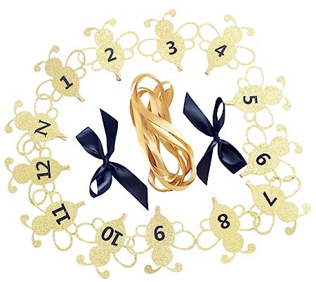 ifundom S First Anniversary Photo Clip Banner Glitter Birthday Decor Holzklammern Für Persönliche Fotos Für Babyparty-dekorationen