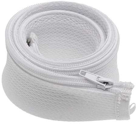 Wire Loom Tubing Cable Sleeve, Flexible Nylon Wire Cord Hider Cable Management Organizer 1M Zipper Cable Sleeve Cover For Computer TV Desk Home Office(White)