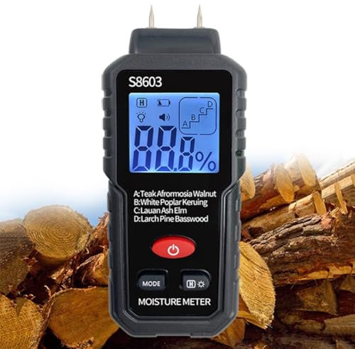 HpLive Holzfeuchtemessgerät，Holz feuchtigkeitsmesser brennholz，Digitales Holzfeuchtemessgerät Holzfeuchtemessgerät Holzplattenfeuchtemessgerät für Holz, Sandstein, Ziegelsteine