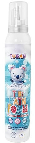 TUBAN Tubi Schiuma 200 ml - Schiuma da bagno - Idratante - Esperienza creativa - Divertimento del bagno - Schiuma per bambini per giocare e divertirsi - Blu
