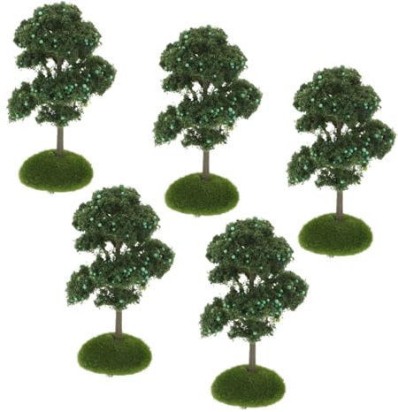 BESPORTBLE 5pièces Lot de Arbres Miniatures Plastique Modèles de Pommiers Réalistes Décorations pour Micro-paysages Jouets pour Tables de Sable