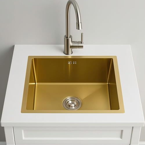 Fregadero de Cocina de Acero Inoxidable (No incluye grifo) Fregadero de Cocina Multifunción con Con filtro de desagüe y bajante en V,Lavabo Bajo Encimera o Sobre Encimera,Fácil De Montar