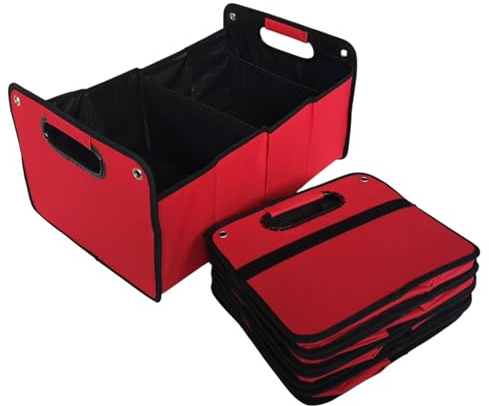 4business 5 x Kofferraumtasche faltbar rot Faltbox Klappkorb Klappbox Kofferraumkorb