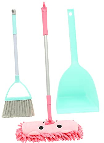 Mikinona Mini Cleaning Set Dustpan Broom Mop for Boys and Lightweight Housekeeping Tools with Detachable Handle Educational Pretend Play Gift