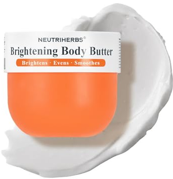 Neutriherbs Brightening Body Butter 280G – Moisturising Body and Radiant Dull Skin Body Cream for Dark Underarms, Knees & Elbows – Niacinamide, Arbutin & Shea Butter Dry Skin Moisturiser