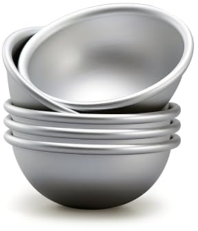 Ponixa Hemisphere - Juego de 5 moldes de aluminio anodizado para tartas con forma de cúpula para crema, mochi, onigiri, budings, helados, postres congelados