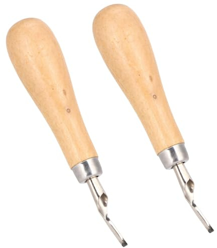 2 Set Kit di taglierine per linoleum, 2 Manici 2 Bastoncini di legno con 10 Testine di taglio Intaglio Incisione Strumento per scultura su legno per stampa a blocchi, Intaglio di