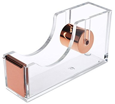 RETYLY Deluxe Acryl Design Buero Desktop Bandspender klar Rose Gold