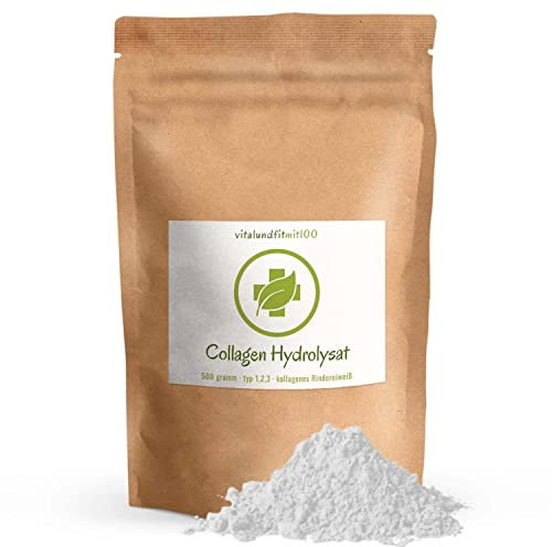 Collagen Hydrolysat Pulver 500 g - geschmacksneutral - rein kollagenes Rindereiweiß - sehr gute Löslichkeit - frei von Gluten, Laktose, Hefe, Soja, Allergene - ohne Zusatzstoffe