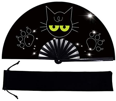 Amajiji Grand éventail pliable Rave pour homme/femme, kung fu tai chi chinois, éventails de performance pour festival, cadeau, artisanat