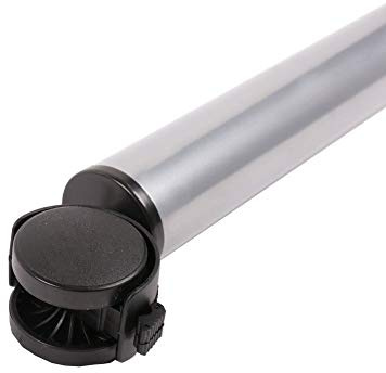 Tischbein Möbelbein Möbelfuss einzeln auf Rolle mit Bremse ø 50mm Gesamthöhe 710mm in 5 verschiedenen Farben (Silber)