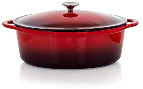 Megachef - Casseruola in ghisa smaltata, 7 litri, colore: Rosso