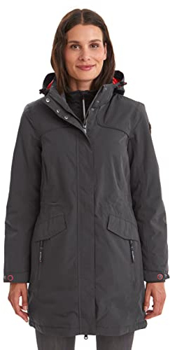 Killtec Grindavik Wmn CT B, Parka Funzionale con Cappuccio Rimovibile Donna, Antracite, 44