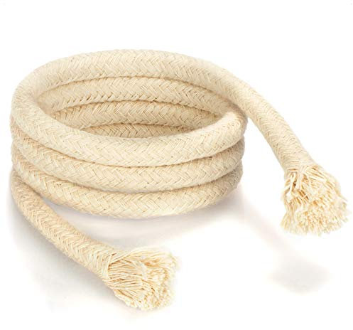 COM-FOUR® Docht für Öllampen zuschneidbar- Ersatzdocht für Gartenfackel, Bambusfackel - Lampendocht Öllampe - Fackel-Docht - rund 100 cm x Ø 8 mm (1 Stück - 100cm x 8mm)
