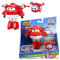 Super Wings Transforming Flugzeug Supercharged und Super Pet Jett, Spielzeug für Kinder ab 3 Jahren, verwandelbare mit Bewegungs- und Leuchtfunktion, Rot