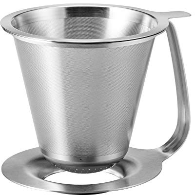 HARIO KDD-02-HSV Double Stainless Steel Dripper Kasuya Model, For 1-4 Cups, Hairline Silver