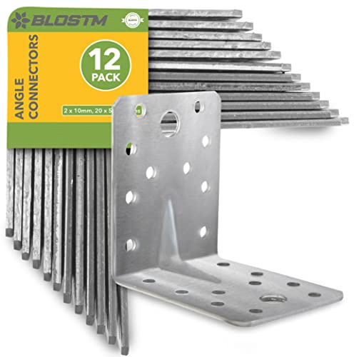 BLOSTM Heavy Duty Angle Brackets 12 PCS (70mm x 70mm x 55mm)