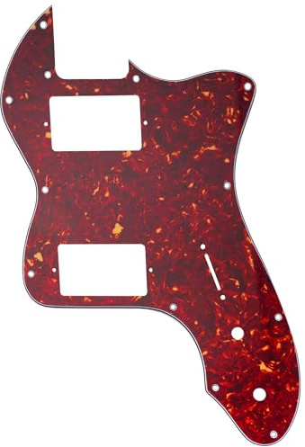 Musiclily Pro 12 Löcher Bedeckt HH Gitarren Schlagbrett Pickguard für USA/Mexico Fender 72 Tele Thinline Style E-Gitarre, 4-lagig Vintage Tortoise