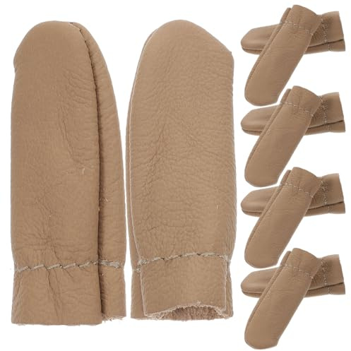 Ciieeo 20Pcs Sewing Finger Cots Leather Fnger Cots Needle Felting Finger Protector for Hand Craft Sewing Needlework Handmaking (Random Color)