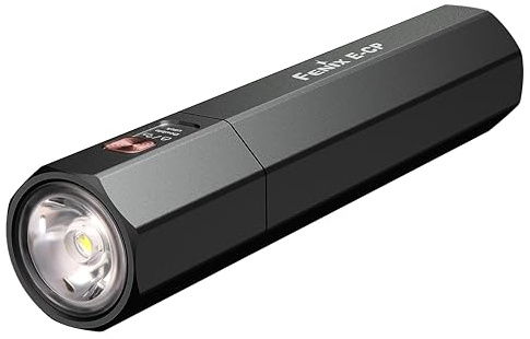 FENIX E-CP Lampe de poche rechargeable multi-usage Noir 1600 lumens 222 m 504 heures maximum Interrupteur à bouton unique 5000 mAh Sortie USB-A et USB-C IP68