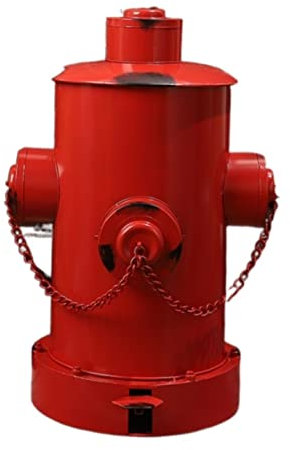 Pattumiera Portarifiuti Bidone Della Spazzatura Industriale Del Ferro Del Vento Pattumiera D'arte Pattumiera Del Pedale Del'idrante Antincendio Con Coperchio Casa ( Blue : Rot , Size : 38*36*60cm )