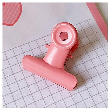 Nützliche Metall-Bindeklammern, Mehrfarbig, Ordner, Notizen, Foto, Brief, Büroklammer, Klemme for Studenten, Schulbedarf, Büro, Schreibwaren (Color : Pink)