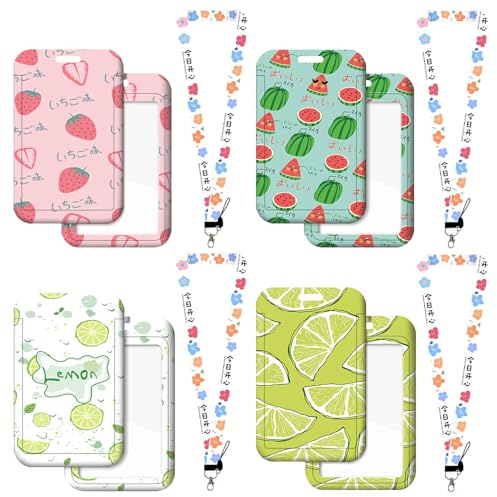 4 Piezas Portatarjetas Colgante Retráctiles Portatarjetas con Cordón Lanyard con Soporte para Tarjetas Correa para el Cuello Tarjeta para Tarjetas para Llaves, Tarjetas de Identificación, Oficina