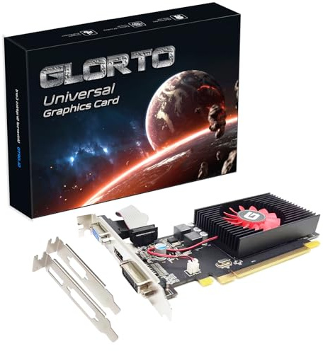 Glorto Radeon HD 5450 - Tarjeta gráfica DDR3 de 1 GB, PCI Express 2.0 x16, HDMI/VGA/DVI, GPU de perfil bajo