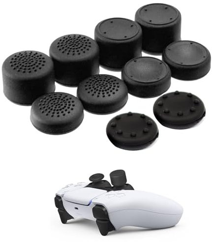 Agarres para el Pulgar,Cubiertas de Agarre para el Mando,10pcs Joystick Thumbstick Grips,Tapa de Joystick PS4,Joystick Tapas de Pulgar,Joystick Accesorios Protección,Tapas de Joysticks Caps Thumb
