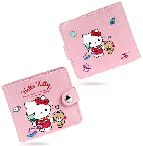 Powmag Portafoglio Pieghevole Bambino, Hello kitty Portafoglio Bambina, Portamonete Bambina, per bambini, Feste di Compleanno, Regali di Natale