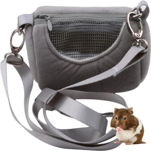 Muteitt Borsa per Trasportini per Animali di Piccola Taglia con Tracolla Regolabile Gabbia Viaggio per Criceti Trasportino per Ratti Traspirante Trasportino Viaggio Portatile
