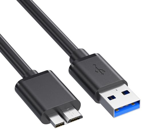 VMOJO 0.5M USB 3.0 Micro-B Cable, USB A to Micro USB 3.0 B Male Data Transfer Lead, SuperSpeed High Speed Cable for External Hard Drive, HDD, SSD Enclosure, Camera and USB 3.0 Devices