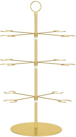 Cocktail Tree Stand, Wine Glass Holder, Large Glass Holder, Beverage Display Stand, Beverage Tower For Champagne, Wine, Cocktails, For Parties, Weddings, Bar Events, Family Celebrations (Gold-12