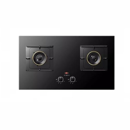 Stufa Gas Doppio - Vetro Temperato Fornelli A Gas, Cucine a gas da tavolo e incasso, fornello a gas temporizzato intelligente 180 minuti, fornello a gas con pannello grande 760 mm(LPG(20Y)-4.5Kw)
