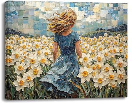 Piy Painting Impresiones En Lienzo, Flor De Mar Pintura De Arte Decorativo, Chica Póster Moderno, Lienzos De Pared, Fácil De Colgar Para Dormitorio Entrada Vestíbulo Cafetería Cocina, 30X40 CM