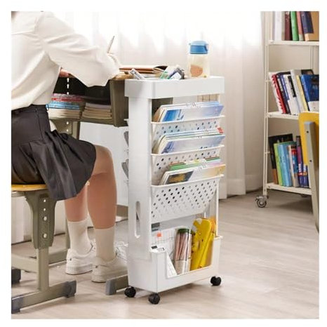 Zeitungsständer 1 stück 5-Tier Abnehmbare Tisch Seite Bücherregal Buch Magazin Zeitung Rack Geeignet for Klassenzimmer Büro Studie Schlafzimmer Wohnzimmer Zeitschriftensammler Zeitungskorb für Büro Zu