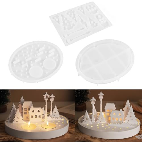 Lot de 3 moules en silicone 3D idéal pour bougeoirs et décoration de la maison
